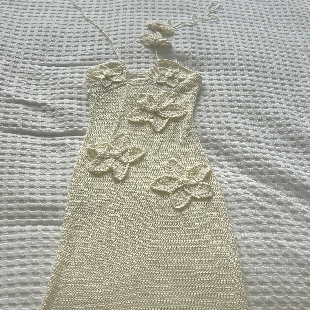 Meshki Ivory Crochet Dress size small